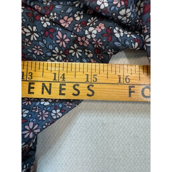 Japna Womens Cropped Long Sleeve Blouse Size S Multiicolor Floral Tie-Back Chic - Picture 11 of 12